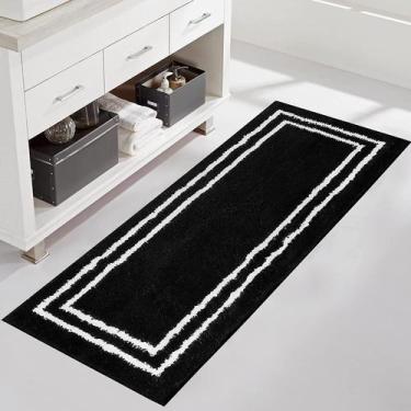 Imagem de Tapete Bathroom Runner Uhome Modern Preto/Branco 50x150cm - Uphome