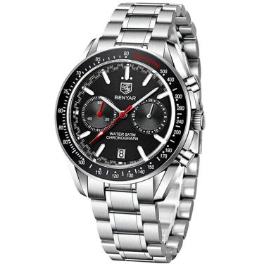 Imagem de Relógio De Pulso Inox Com De Borracha Genuína A Prova Dagua