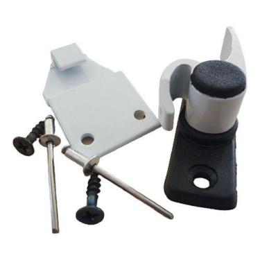 Imagem de Trinco Fecho 751 Japones Meia Lua Janela Aluminio Branco 2pç - KMP