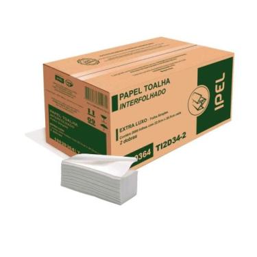 Imagem de Papel Interfolha 100% celulose 22,5x20,5cm 2 dobras folha simples Ipel