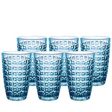 Imagem de Jogo de 6 copos Chevalier em vidro 355ml A13cm azul