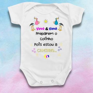 Imagem de Body Bebê Revelação Colinho Vovó Vovô Menino Menina Infantil - Borizin
