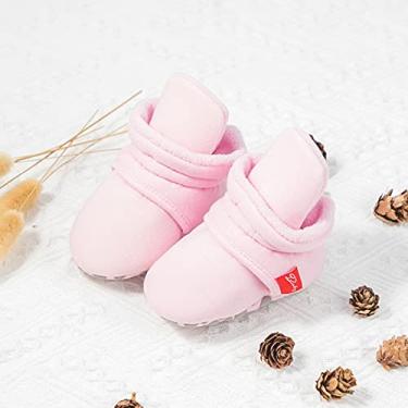Imagem de Botas de lã para bebês recém-nascidos, unissex, antiderrapante, recém-nascidos, primeiros andadores, sapatos quentes, A05/Rosa, 12-18 Months Toddler