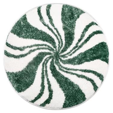 Imagem de Breling 1 tapete de banheiro de Natal pequeno decoração de Natal cozinha tapete de banheiro tapetes de banho de inverno tapete antiderrapante para banheira, sala de estar, jantar, férias (candy, verde