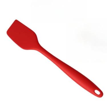 Imagem de Colher de Silicone para Cozinha Conjunto, Preto e Vermelho, Adequado Tanto para Uso DoméStico Como para Catering.(KIT 01 ESPAT PÃO DURO VERMELHA)