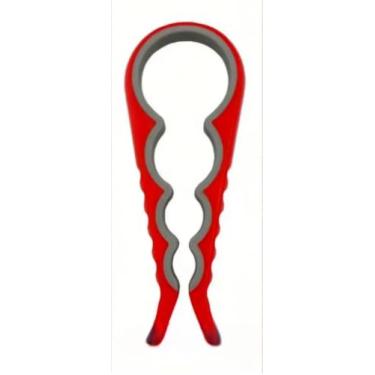 Imagem de Abridor de frasco e garrafa 4 em 1, ferramenta de cozinha de 43 cm com aderência antiderrapante, ferramenta de cozinha ergonômica de fácil aderência para latas e garrafas (vermelho)