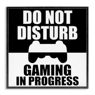 Imagem de Stupell Industries Do Not Disturb Minimal Gamer White Framed Giclee Art, design por Kim Allen, 61 x 61 cm