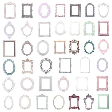 Imagem de Guduling 40 molduras para álbuns, adesivos de diários de lixo, enfeites de scrapbook, molduras de adesivos vintage, papel decorativo para álbuns de recortes de fotos, álbuns de recortes para álbum de