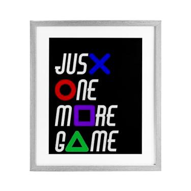 Imagem de Stupell Industries One More Game with Symbols Impressão emoldurada cinza sob vidro, design de Kim Allen, 40,6 x 33,5 cm