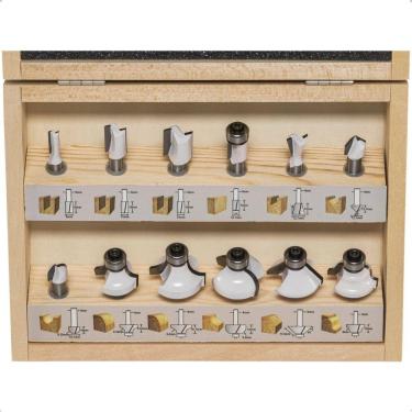 Imagem de Kit De Fresas Encaixe De 1-4'' 12 Peças Makita