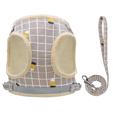 Imagem de Peitoral para cães, disponível em P, M, G, GG e PP em designs em forma de X e xadrez, equipado com uma corda de tração para uso ao ar livre