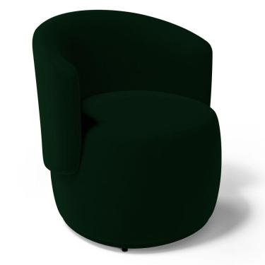 Imagem de Poltrona Decorativa Aisha Orgânica Veludo Verde Escuro - Abmaza