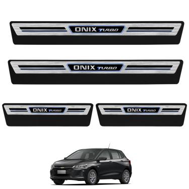 Imagem de Jogo de Soleira Premium Onix Turbo 2020 a 2025 Escovada 4 Portas