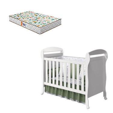 Imagem de Berço Americano Danny Branco Acetinado Com Colchão Gazin ? Reller