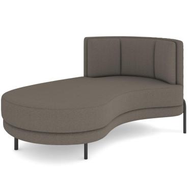 Imagem de Chaise Longue Divã 164cm Braço Direito Logus D06 Bouclê Bege Escuro - Mpozenato