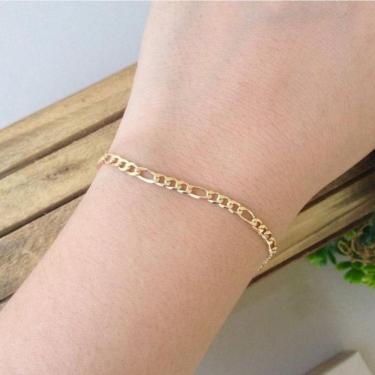 Imagem de Pulseira Feminina 3x1 Com 3mm Banhada A Ouro 18k