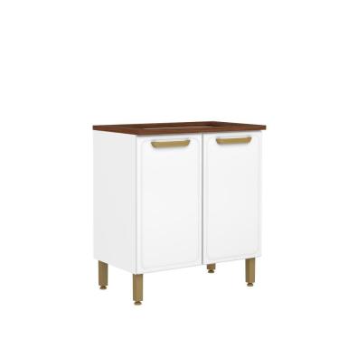 Imagem de Balcão De Aço Para Cooktop 2 Portas Bella Bertolini Branco