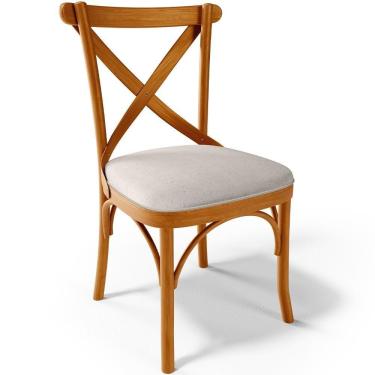 Imagem de Cadeira Para Sala De Jantar E Estar Living Estofada ávila L02 Linho Cru - Lyam
