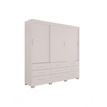 Imagem de Guarda-roupa New Star 3 Portas 9 Gavetas 1,80 Salleto Branco