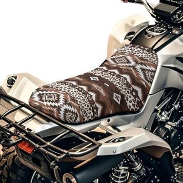 Imagem de Wanyint Capa de assento para quadriciclo para todos os climas, 64 x 25 cm, à prova d'água, antiderrapante, quatro rodas, acessórios ATV para Honda TRX250X, Yamaha Grizzly, Polaris 450, estampa de