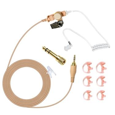 Imagem de Sistema de monitoramento IFB de 3,5 mm, fone de ouvido intra-auricular profissional para uso em palco na câmera, compatível com iPhone Android Telex Clear-Com Comrex Lecstonics (cor da pele)