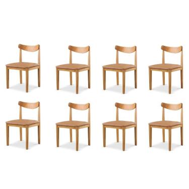 Imagem de Kit 8 Cadeiras Sala de Jantar Aurora Caramelo/Mel