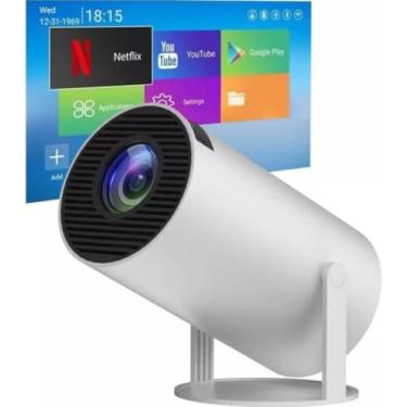Imagem de HY300 Mini Projetor Portátil, Android 11, WiFi 5G, Bluetooth 5.0, Suporte 4K 1080P Full HD, 8000 Lumens, Auto Correção Trapezoidal Horizontal, Rotação 180°