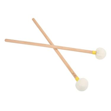 Imagem de SPYMINNPOO Conjunto de Malho de Tambor, Entrega de Bordo Premium, Percussão Macia para Desempenho de Tambor, Acessório de Feltro para Baterista, Pacote Com 2 Peças (Amarelo)