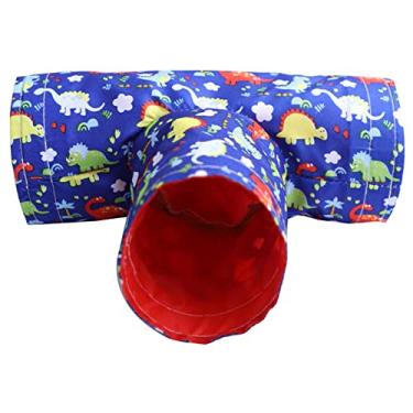 Imagem de Baoblaze Tubos de túnel de porquinho da Guiné, brinquedo escondido para porquinho, túnel para ouriço, hamster, camundongos, ratos, ratos gerbil, dinossauro azul