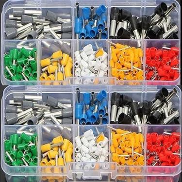 Imagem de Terminais de crimpagem VE 400 peças, terminador isolado de fio, conector de extremidade de cabo de bloco, terminal de tubo elétrico