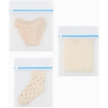 Imagem de Kit com 3 Bolsas para Lavar Roupas com Zíper, Saco de Lavagem para Máquina de Lavar
