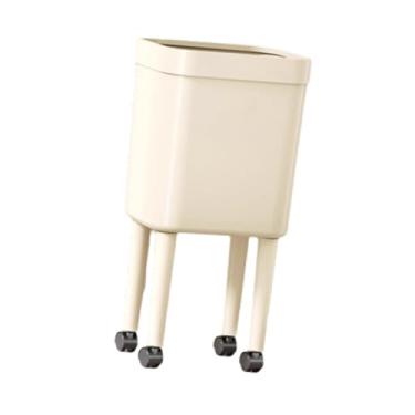 Imagem de Baoblaze Lixeira ergonômica, prática e fácil de limpar, com rodinhas e pés, ideal para banheiro, lavabo, cozinha escritório.