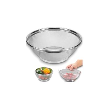 Imagem de Cesta Premium em Aço Inoxidável, 28cm de Diâmetro, Vazada para Frutas e Pães, Design Moderno, Acabamento Inox, Uso Doméstico e Profissional