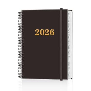 Imagem de Agenda 2025-2026 - Agenda de ano acadêmico de julho de 2025 a junho de 2026, agenda semanal e mensal com abas de 12 meses, bolso interno, 16 cm x 21,6 cm, preto