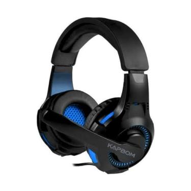Imagem de Headset Gamer com Fio, Microfone Ajustável, Conexão P2 USB, Áudio Estéreo, Iluminação LED, Almofadas PU, 40mm Driver, Cabo Trançado (Azul)