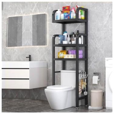 Imagem de SPXMQSS Unidade de armazenamento para máquina de lavar, armazenamento sobre vaso sanitário, rack de armazenamento de banheiro de 1/2/3 camadas, prateleiras abertas sobre armário de vaso sanitário