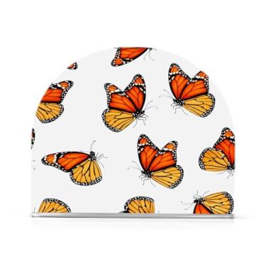 Imagem de Qilmy Suporte de guardanapo, porta-guardanapos de acrílico transparente borboleta para mesa, suporte de guardanapo de coquetel de papel de seda para cozinha, dispensador de guardanapos de jantar para