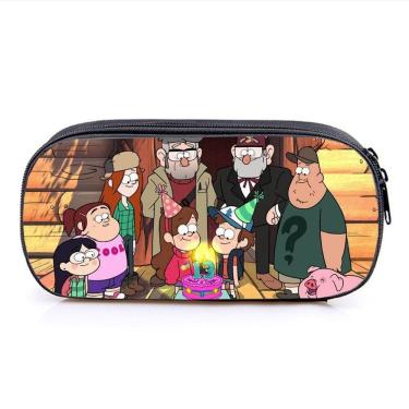 Imagem de Estojo para lápis Gravitys Falls Cartoon Anime Poliéster 21x10x5,5cm