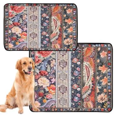 Imagem de CEBUGI Almofadas de xixi laváveis para cães, pacote com 2, almofadas impermeáveis para filhotes de cachorro, antiderrapantes, à prova de vazamento, para animais de estimação, para cercadinho, cama