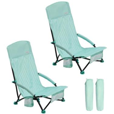 Imagem de Cadeira de praia dobrável SUNNYFEEL High Back para adultos 136 kg
