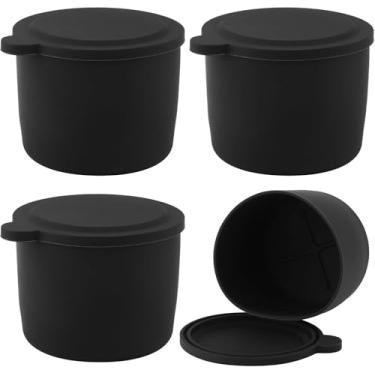 Imagem de 4 peças de estêncil de bloco de gelo, molde de gelo de silicone reutilizável com tampa, modelo de barbeador de gelo, substituição de estêncil de gelo para máquina de barbear Kitchenaid, acessórios