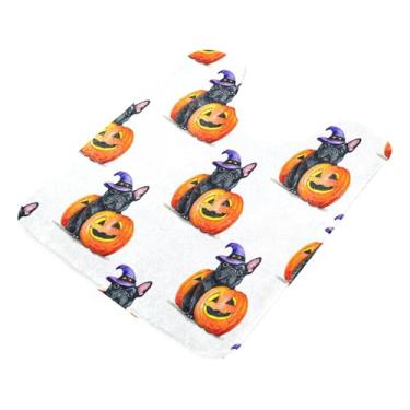 Imagem de Burbuja Tapete de banheiro Dog Next to Pump, tapete de banho absorvente de pelúcia macio, base antiderrapante para piso de banheiro, oval em forma de U