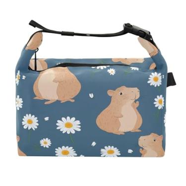 Imagem de STAYTOP Lancheira fofa de capivara com alça de fivela, lancheira isolada para meninos e meninas, lancheira térmica para trabalho escolar