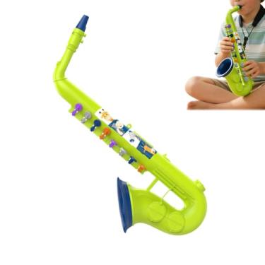 Imagem de Saxofone de Brinquedo | Instrumento Musical Realista Educacional | Saxofone para Crianças Aprenderem Música | Para Jardim de Infância Sala de Aula Palco Pré-escolares Alunos Estudantes Maiores de 3 An