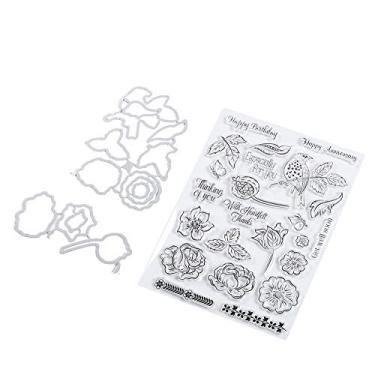 Imagem de Zerodis Carimbo de Borracha Transparente para Artesanato Selos Transparentes Diário Folha Flor Pássaro Selo Com Corte para álbuns Diários Cartões de Felicitações Convites Envelopes Carimbo de