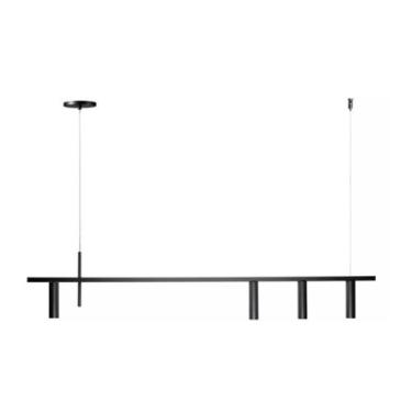 Imagem de Pendente Moderno Linear Metálico Tubular Para 4 Mini Dicroicas Tubo Ho