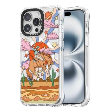 Imagem de Rosarnnah Capa para iPhone 15 Pro Max fofa - compatível com Magsafe - Capa de telefone à prova de choque com proteção contra quedas de grau militar de 6 m - Design engraçado de cowboy (17,5 cm