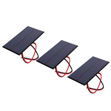 Imagem de Luqeeg Módulo de Painel Solar DC 6V 1W Com Cabo de 30 Cm, 3 Unidades de Célula de Painel Solar à Prova de Neve para Luzes Solares de Paisagem, Pequenos Brinquedos Solares, Material de Polissilício,