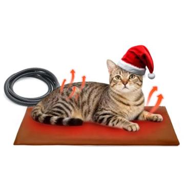 Imagem de Ortri Almofada de aquecimento para gatos para aquecimento da cama, tapete elétrico aquecido com capa lavável removível para cães, gatos e animais pequenos, cobertor térmico ideal para o inverno para