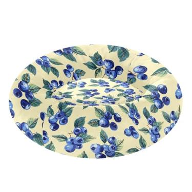 Imagem de SEHANY Cama fofa para cachorro de rosquinha de mirtilo, removível e lavável, pequena cama redonda para gatos, fofa, super macia, confortável para animais de estimação com fundo antiderrapante para